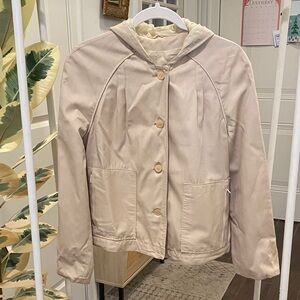 Vintage 80s Cream Hooded Jacket